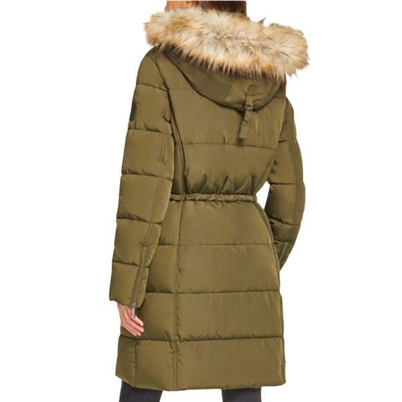DKNY Faux-Fur Trim Hooded Women’s Parka/Coat - S - Picture 3 of 17
